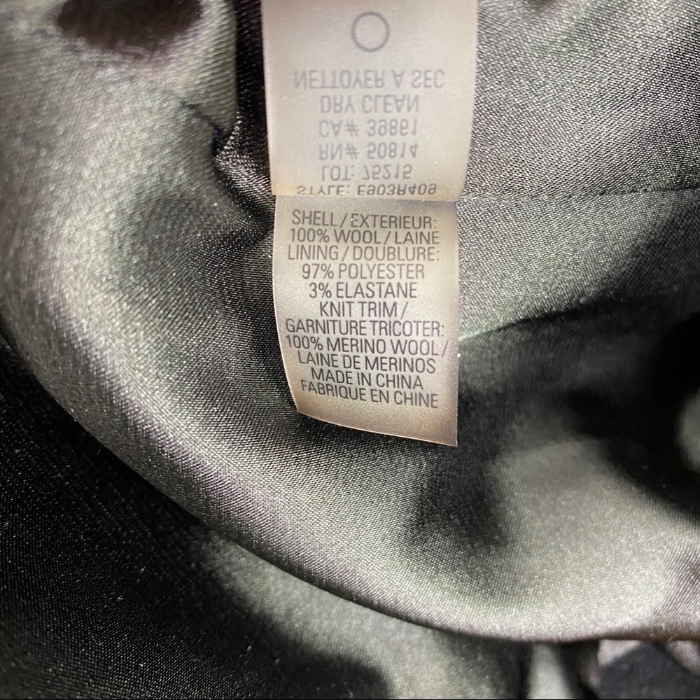 Elie Tahari Black Wool Knit Upper Coat Size Small - Picture 8 of 8